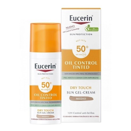 Eucerin Sun Face Oil Control SPF-50+ Color Tono Medio 50ml