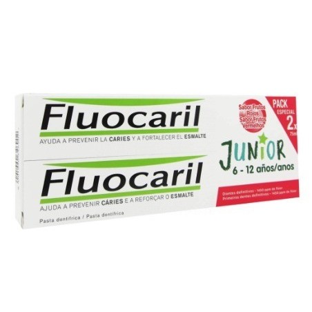 Fluocaril Junior Dentífrico 6-12 Años Sabor Frutos Rojos 2 x 75 ml