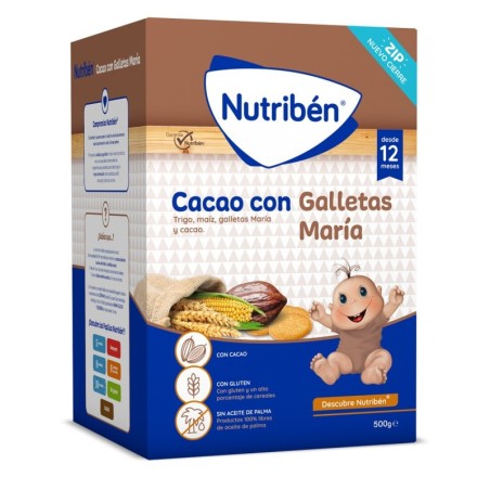 Nutribén Papilla Cacao Galletas María 500 gr
