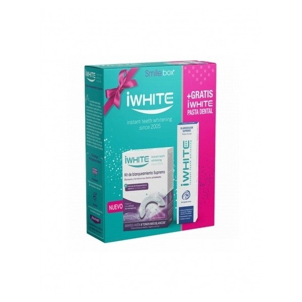 iWhite Smile Box Kit Blanqueamiento Supremo 10 Moldes + Pasta Dental 75ml